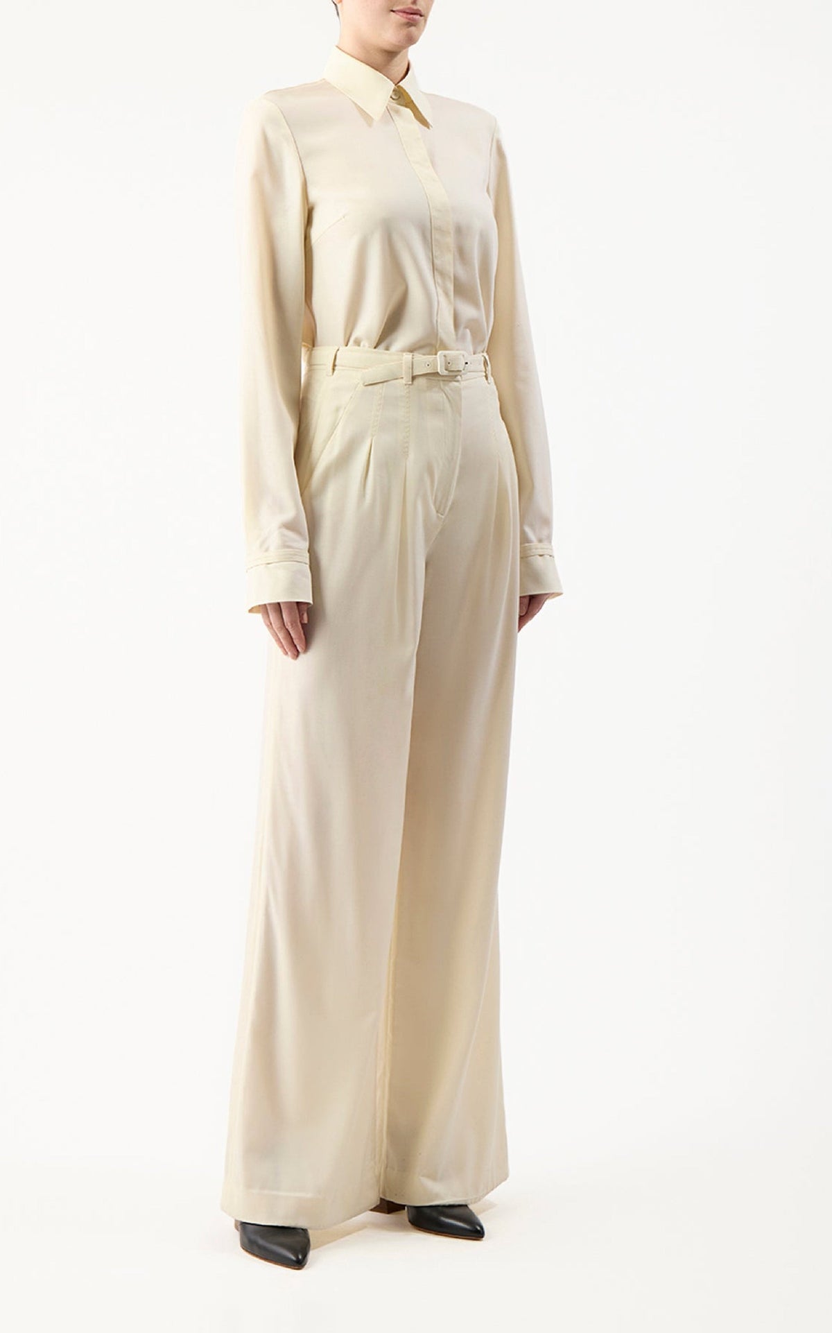 Cruz Shirt en ivoire lightweight cachemire