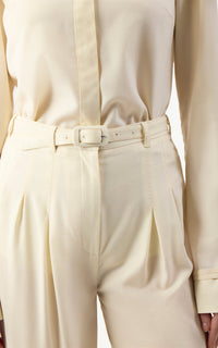 Cruz Shirt en ivoire lightweight cachemire