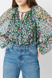 Blouse Twins Monaco en soie - Vert