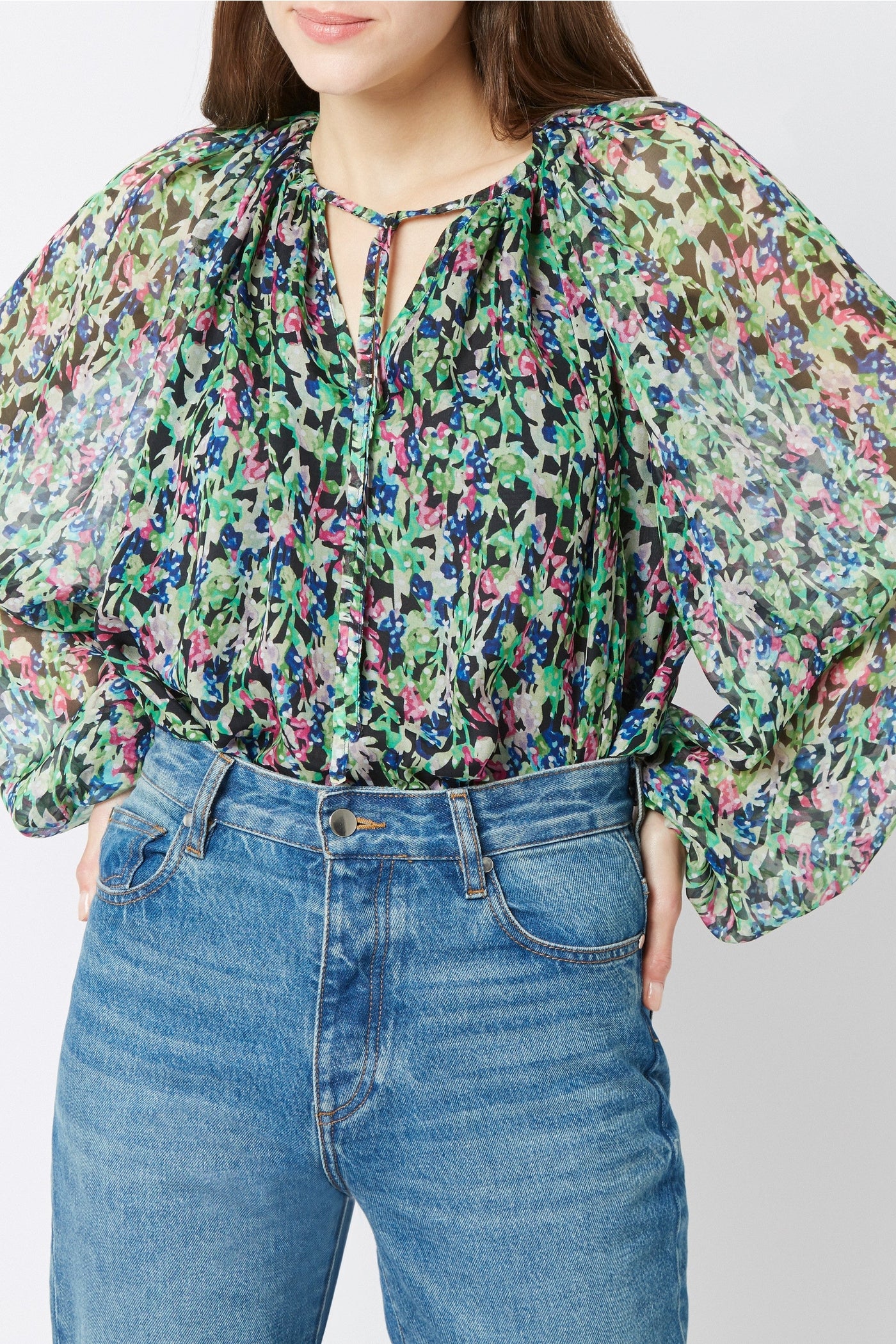 Blouse Twins Monaco en soie - Vert
