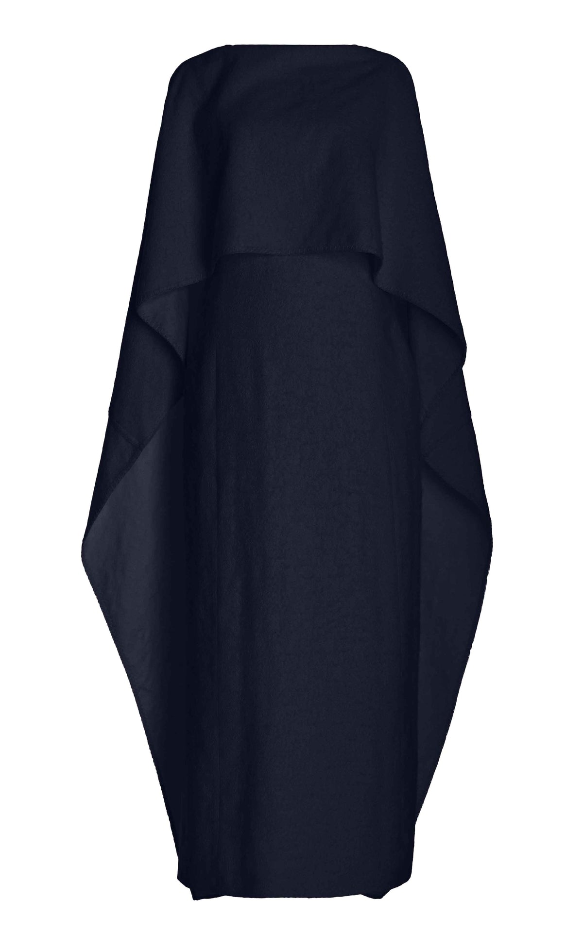 Hunter Dress en bleu marine foncé brushed cachemire soie