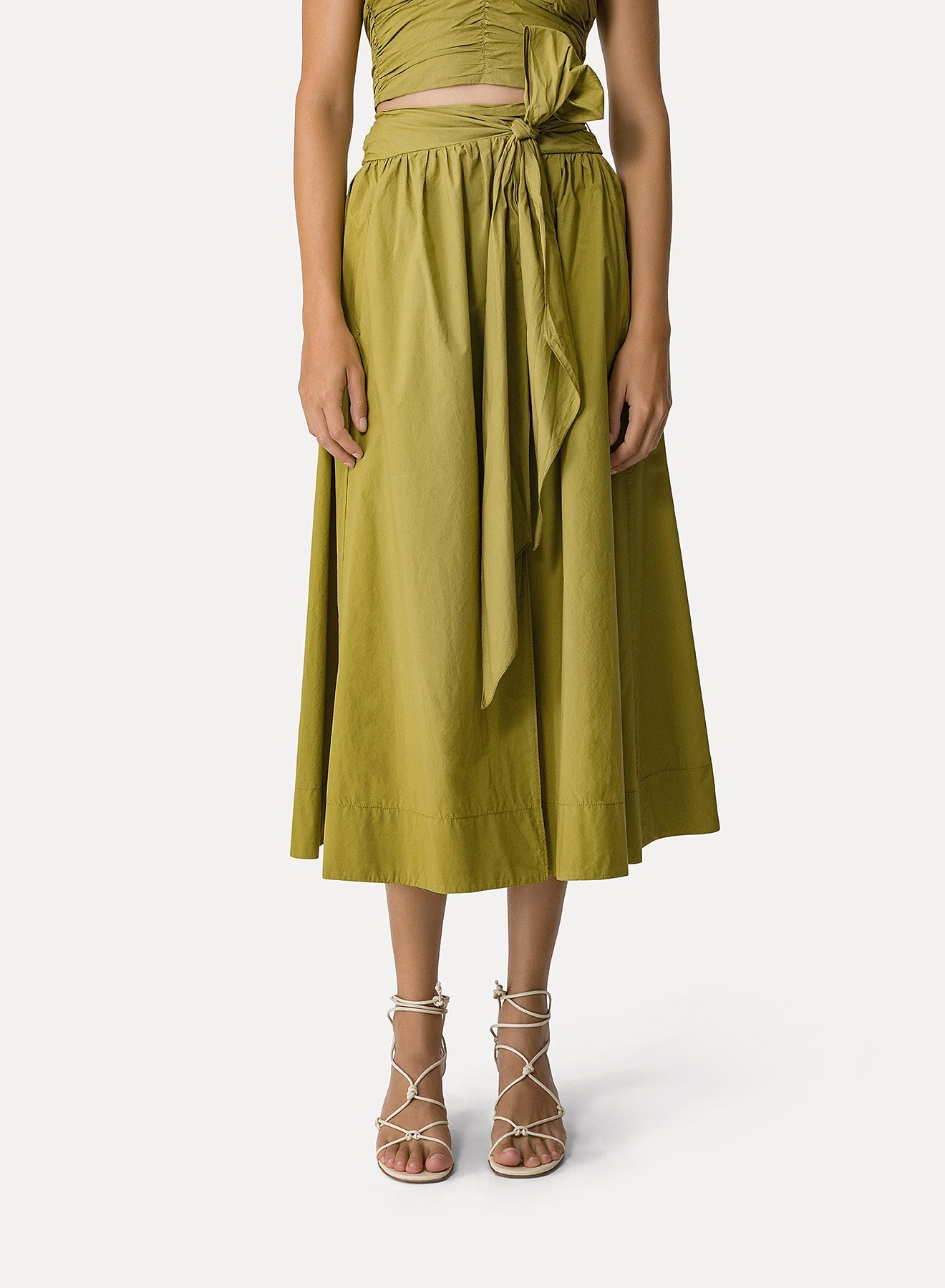 Belted waist skirt - Khaki