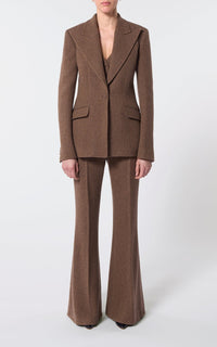 Chocolate / Veste blazer Leiva en laine - Chocolate