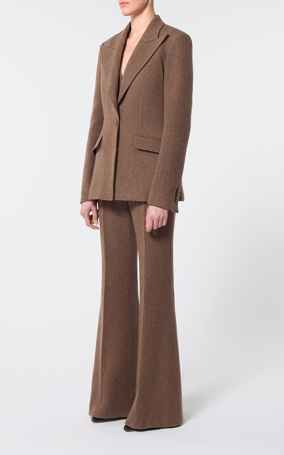 Chocolate / Veste blazer Leiva en laine - Chocolate