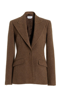 Leiva Blazer en chocolat superfine laine drap de costume