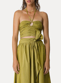 Bustier with gathers - Khaki