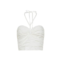 Strapless top with ribbon tie at neck - Puro