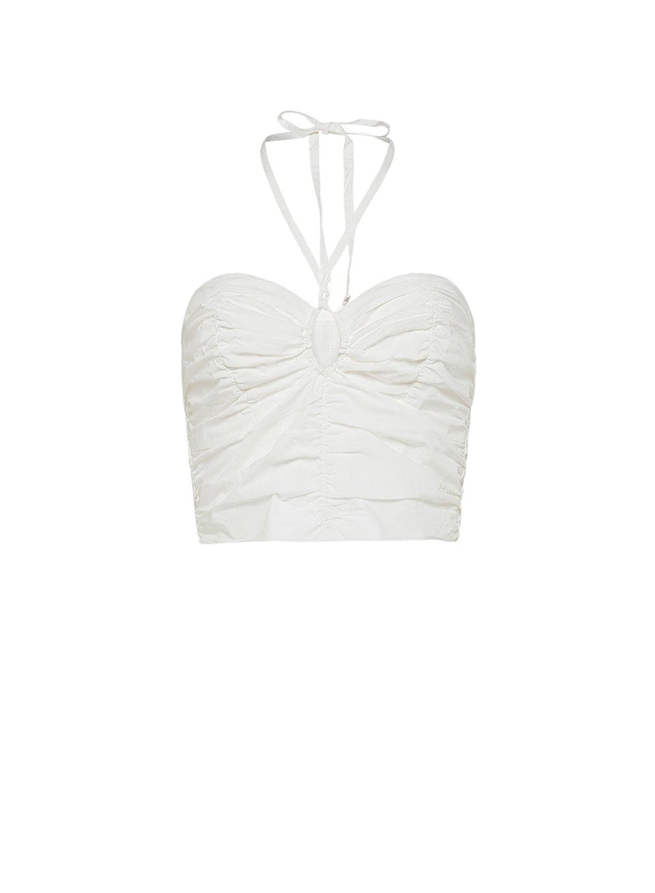 Strapless top with ribbon tie at neck - Puro