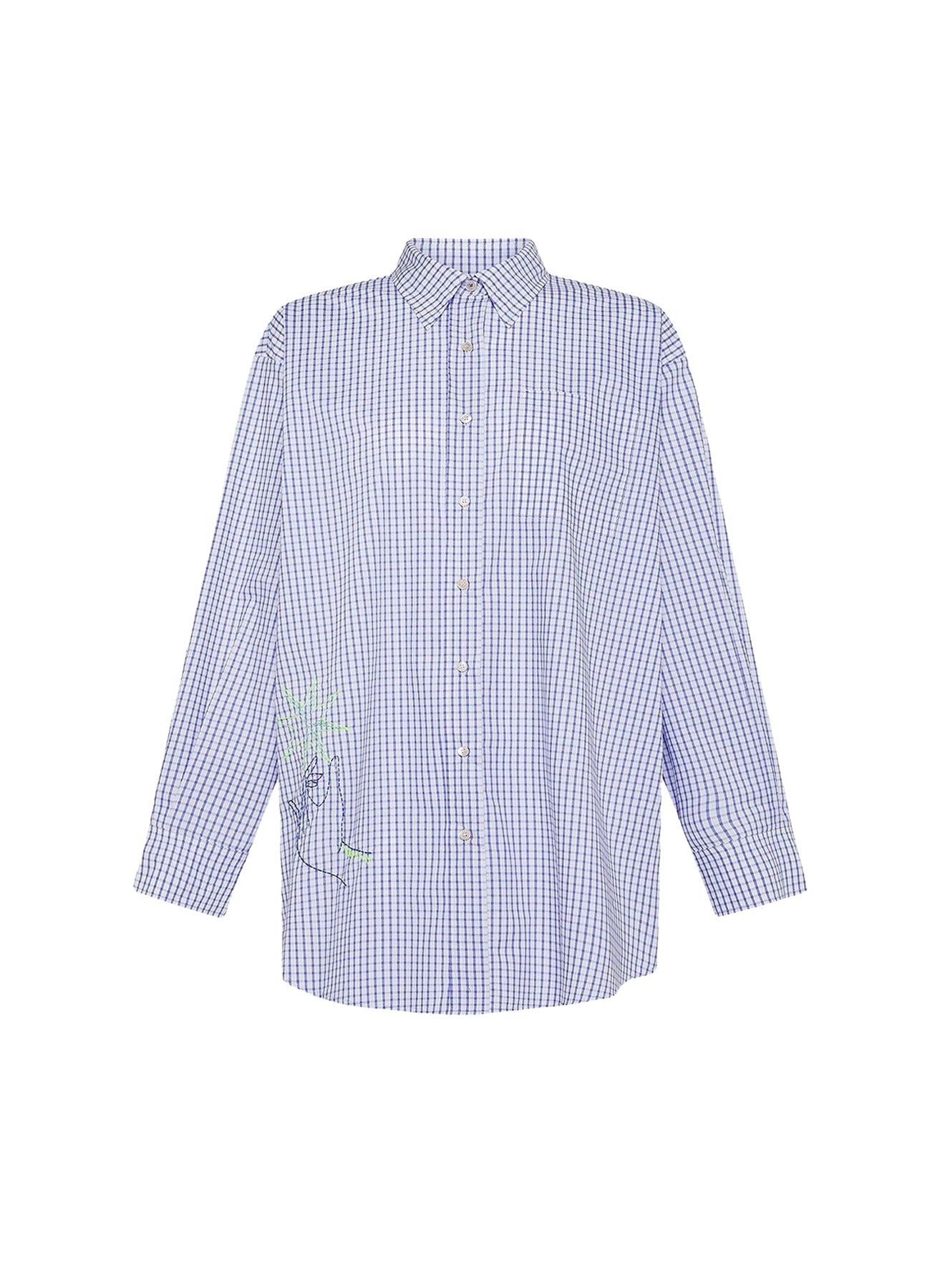 Chemise à carreaux avec broderies - Lilac