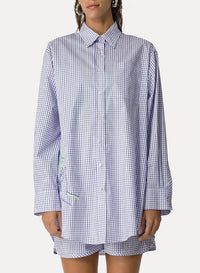 Chemise à carreaux avec broderies - Lilac