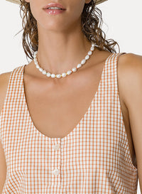 Sleeveless check top - Caramel