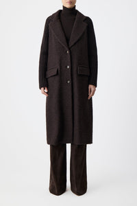 Charles Coat en chocolat eco cachemire bouclette