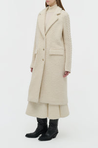 Charles Coat en ivoire eco cachemire bouclette