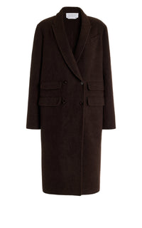 Reed Coat en chocolat recyclé cachemire feutre