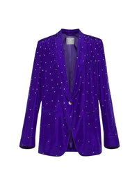 Habotai silk and crystal jacket - Saphir