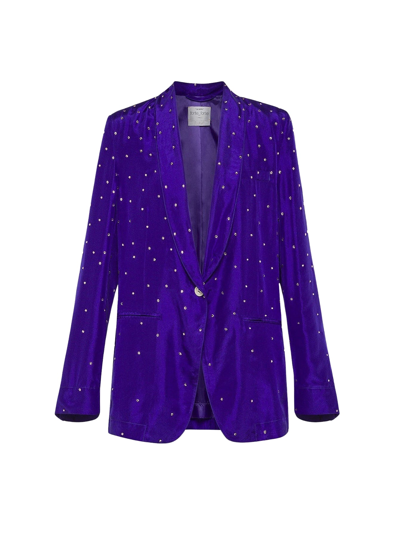 Habotai silk and crystal jacket - Saphir