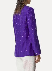 Habotai silk and crystal jacket - Saphir
