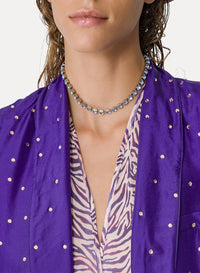 Habotai silk and crystal jacket - Saphir
