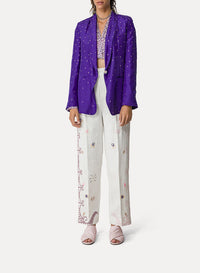 Habotai silk and crystal jacket - Saphir