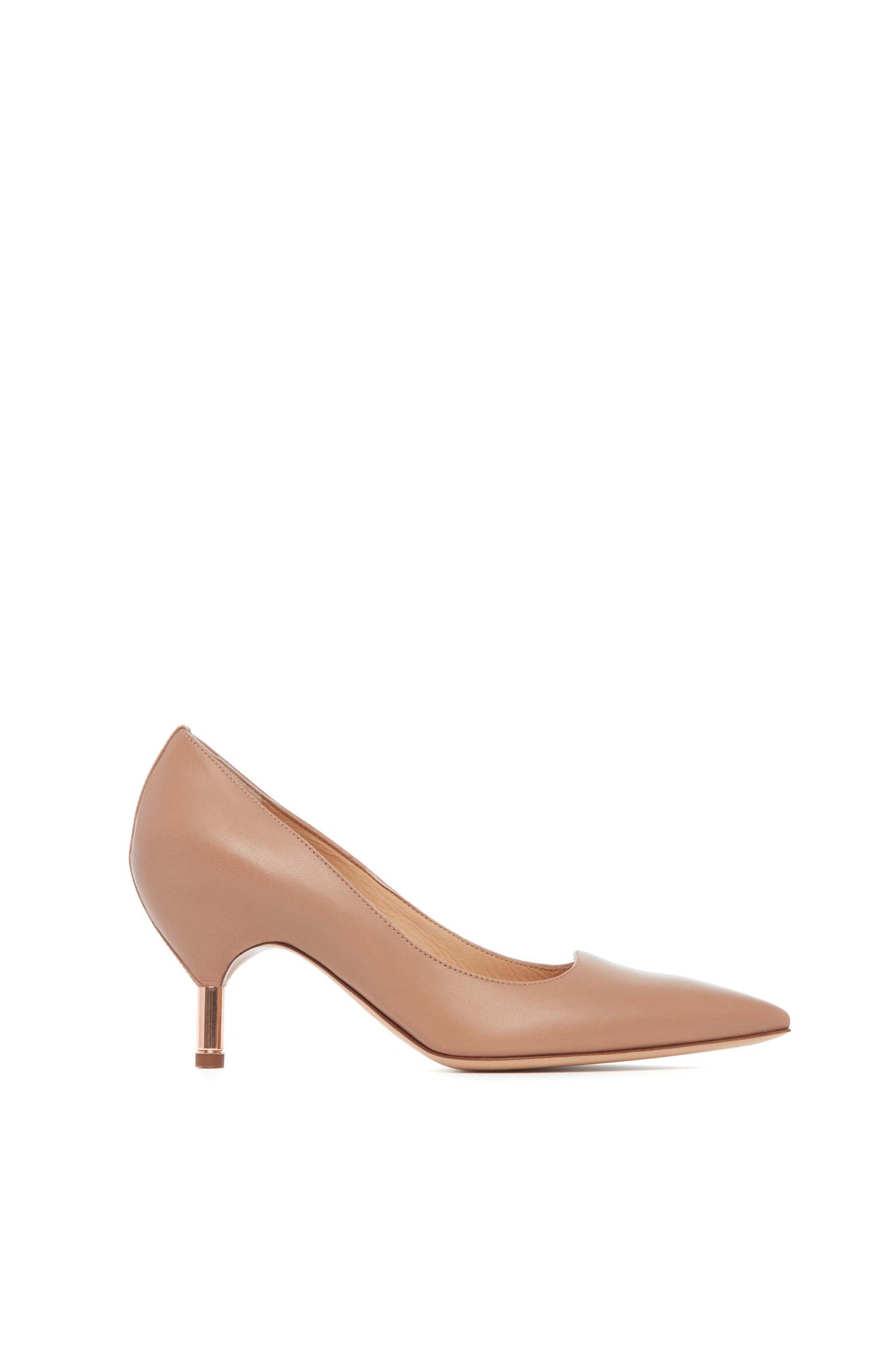 Sofia Pump en camel foncé lamb cuir