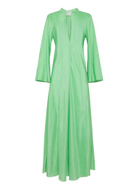 Silk habotai caftan dress - Mint