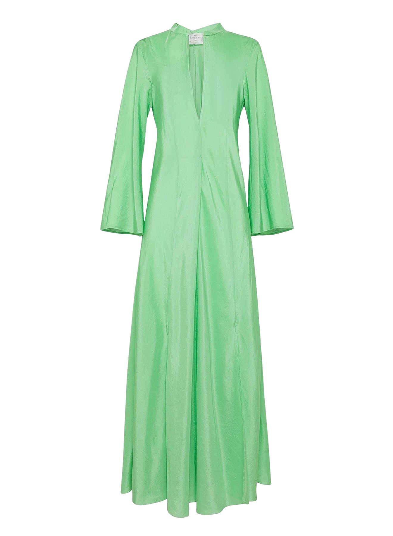 Silk habotai caftan dress - Mint