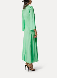 Silk habotai caftan dress - Mint
