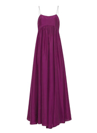 Dress with thin straps in habotai silk - Ruby