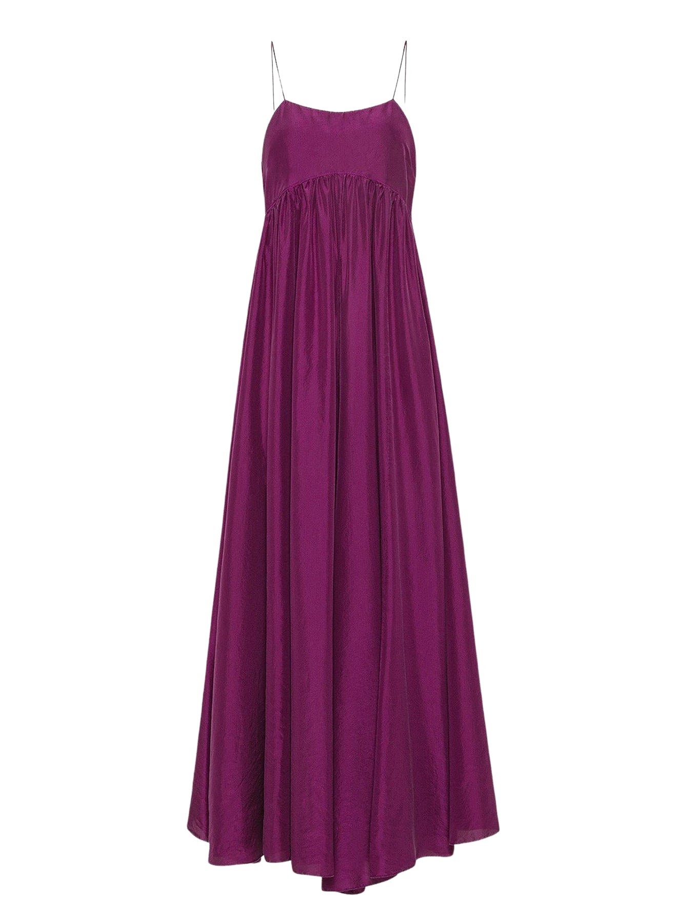 Dress with thin straps in habotai silk - Ruby