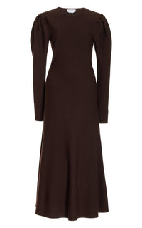 Chocolate / Robe Hannah en laine - Chocolate