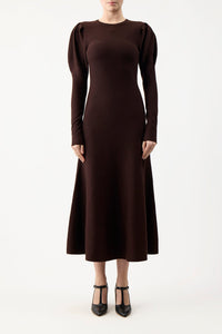Chocolate / Robe Hannah en laine - Chocolate