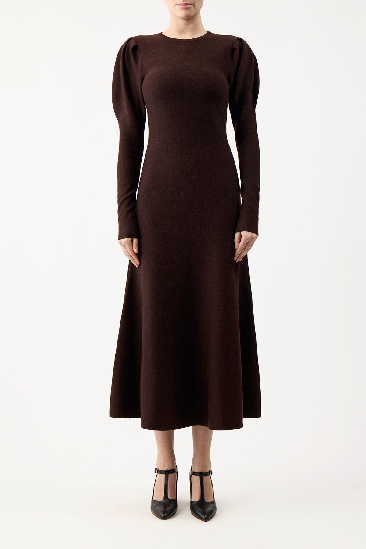 Chocolate / Robe Hannah en laine - Chocolate