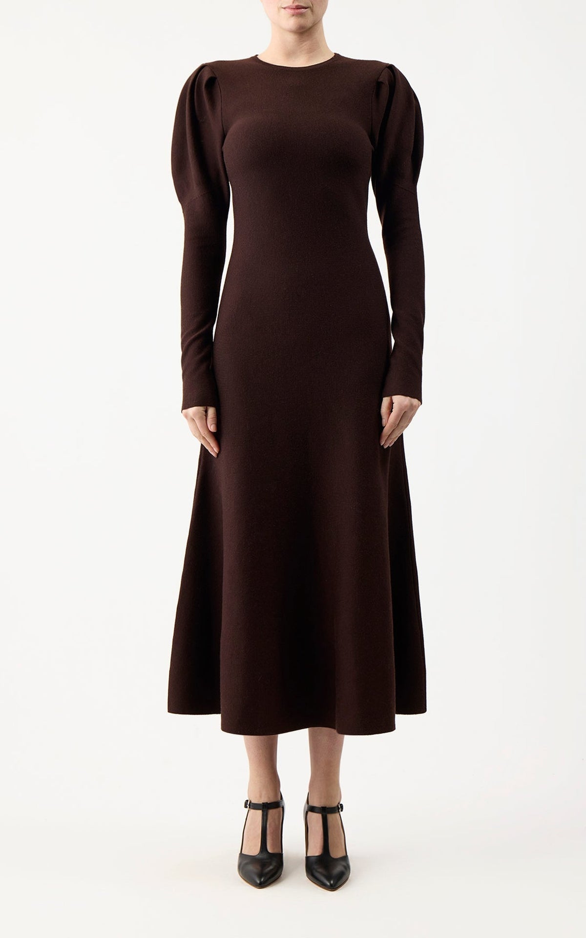 Chocolate / Robe Hannah en laine - Chocolate