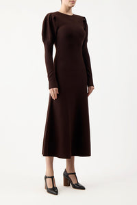 Chocolate / Robe Hannah en laine - Chocolate