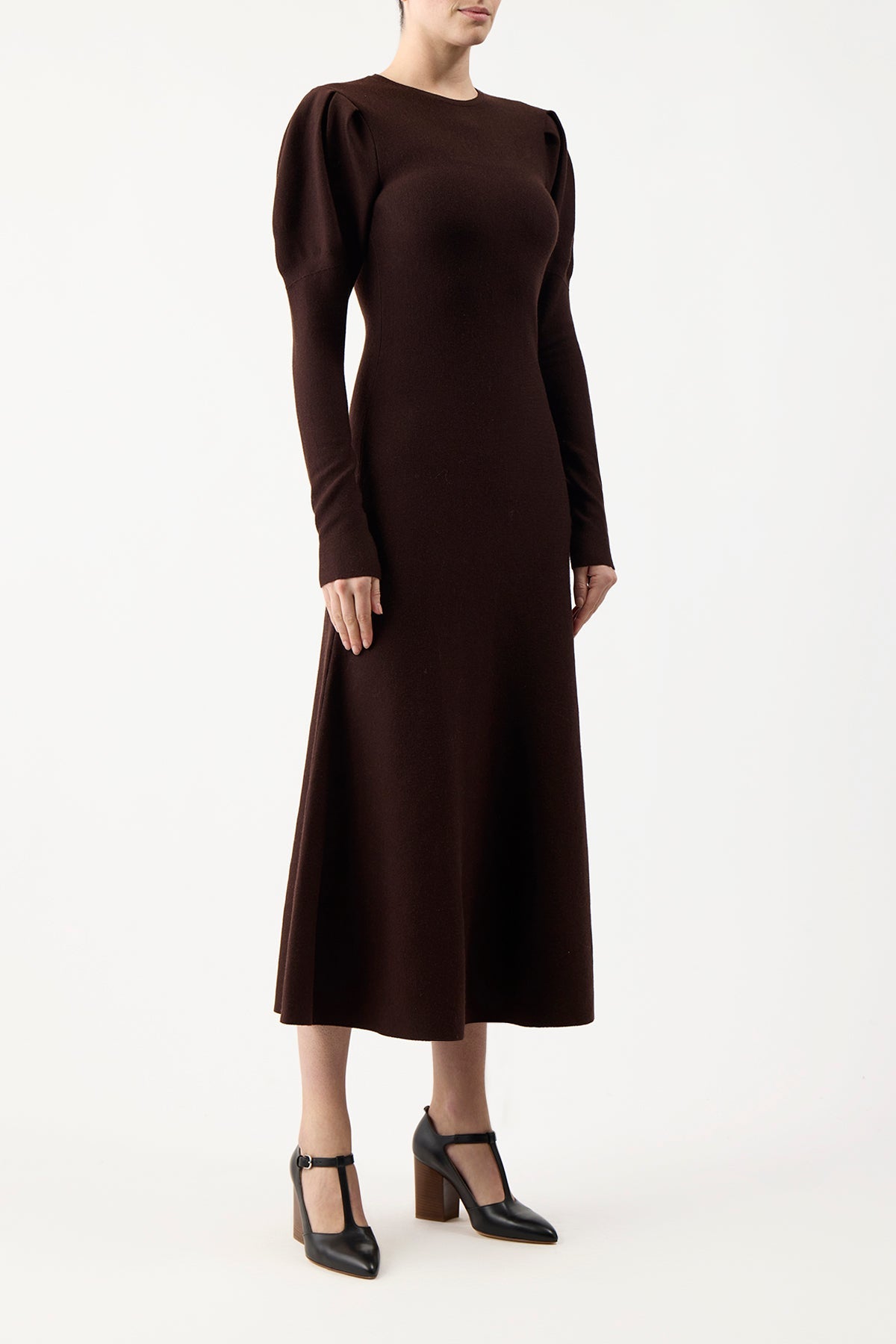 Chocolate / Robe Hannah en laine - Chocolate