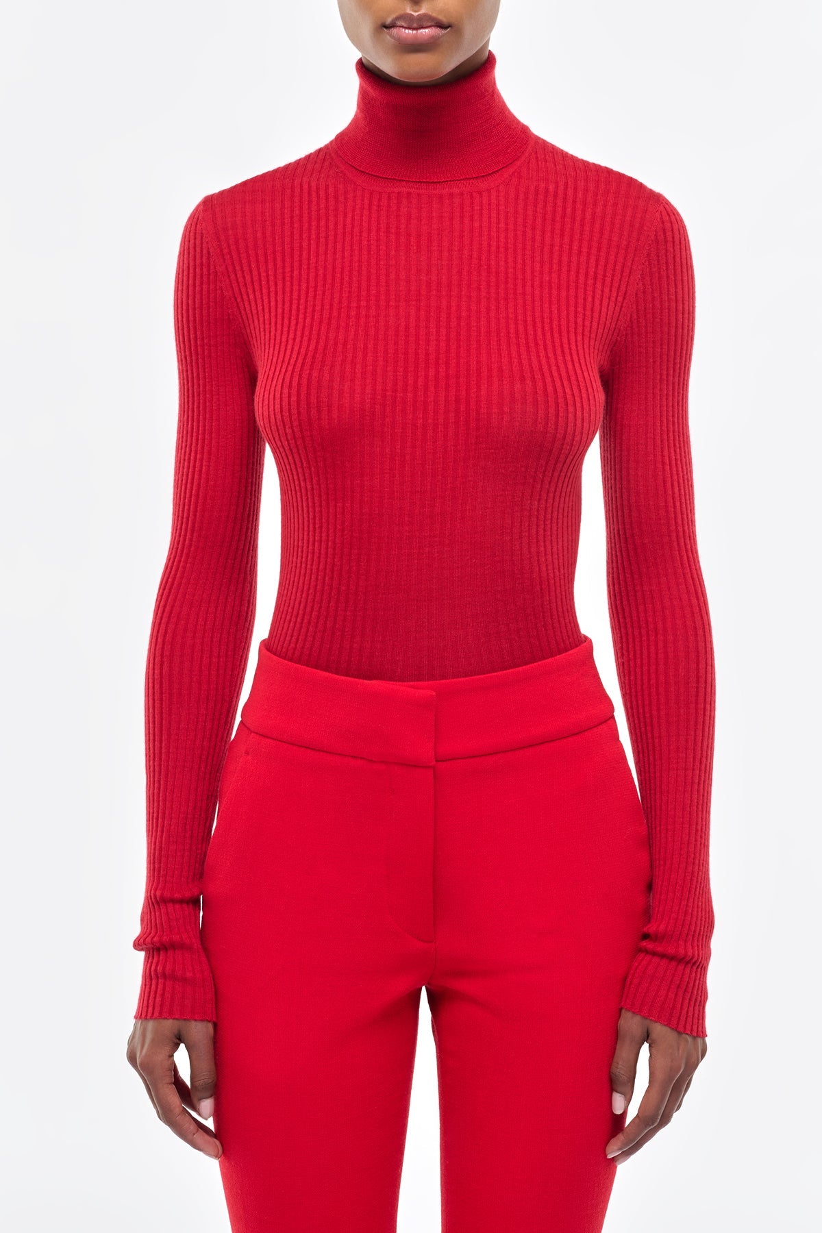 Peppe Turtleneck en rouge jaipur cachemire soie fil