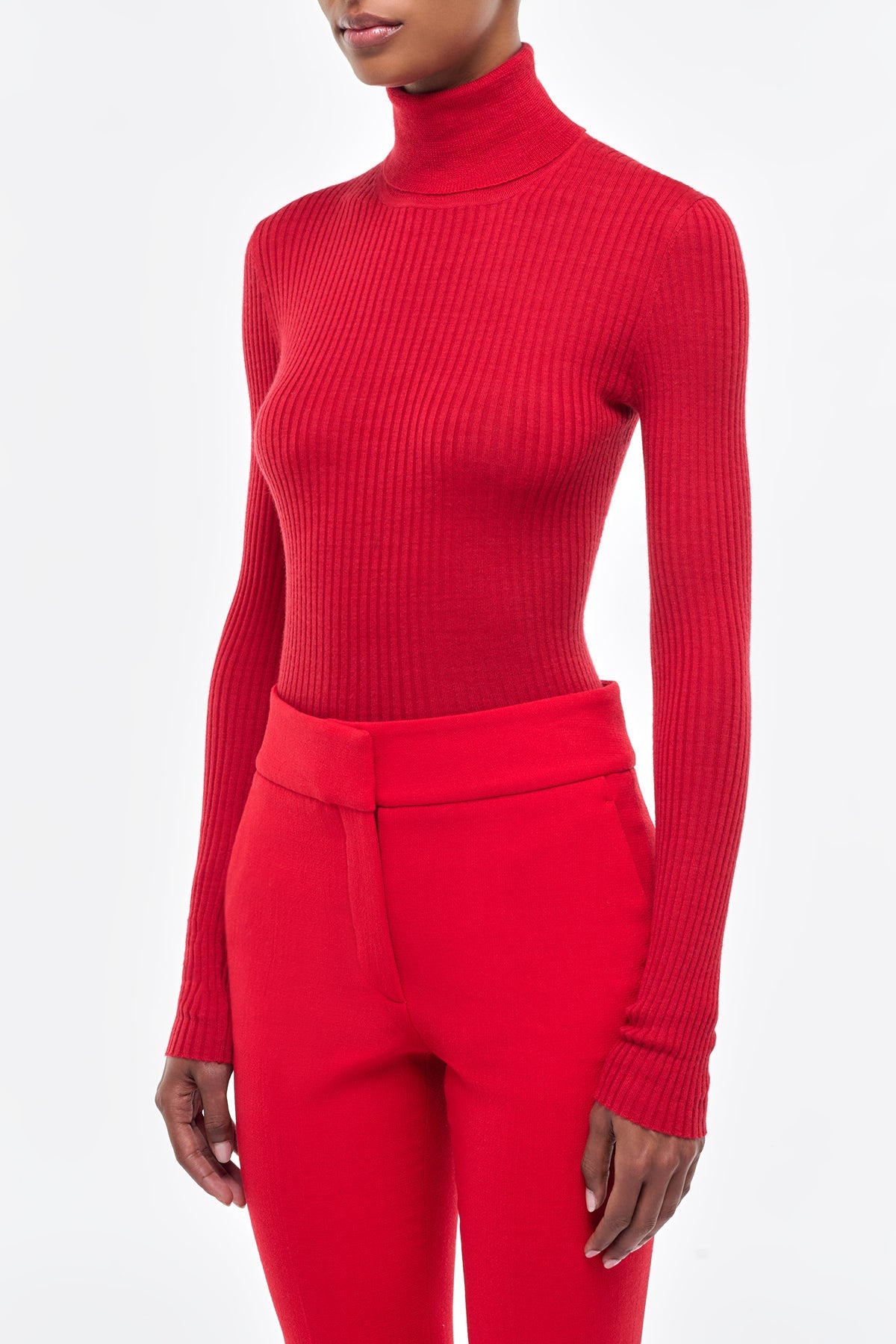 Peppe Turtleneck en rouge jaipur cachemire soie fil