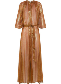 Caftan en soie et perles - Bronze