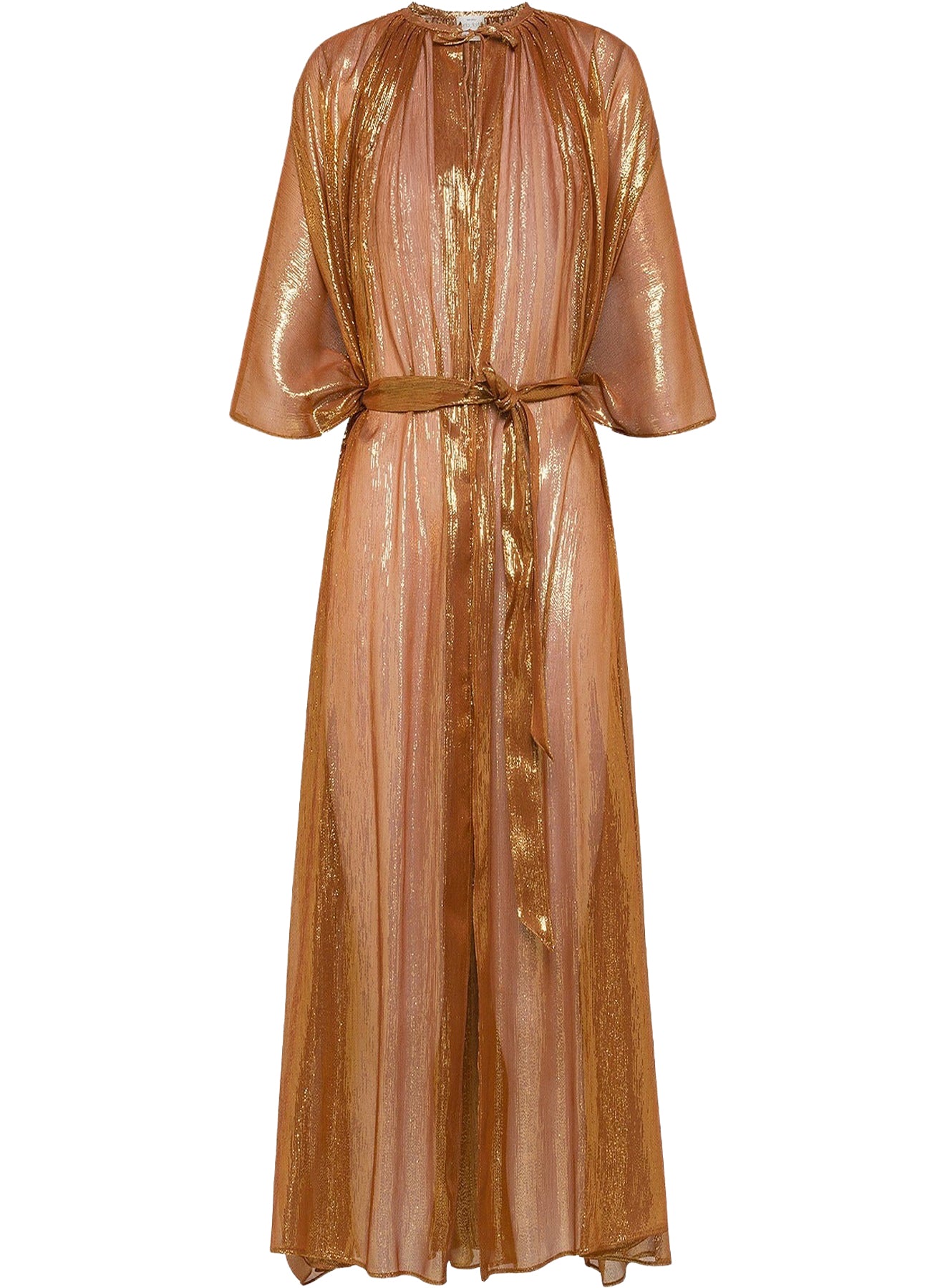 Caftan en soie et perles - Bronze