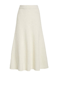 Pablo Boucle Skirt en ivoire bouclette cachemire soie fil