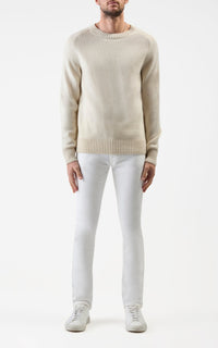 Ivory / Pull à col rond Daniel en cachemire - Ivory