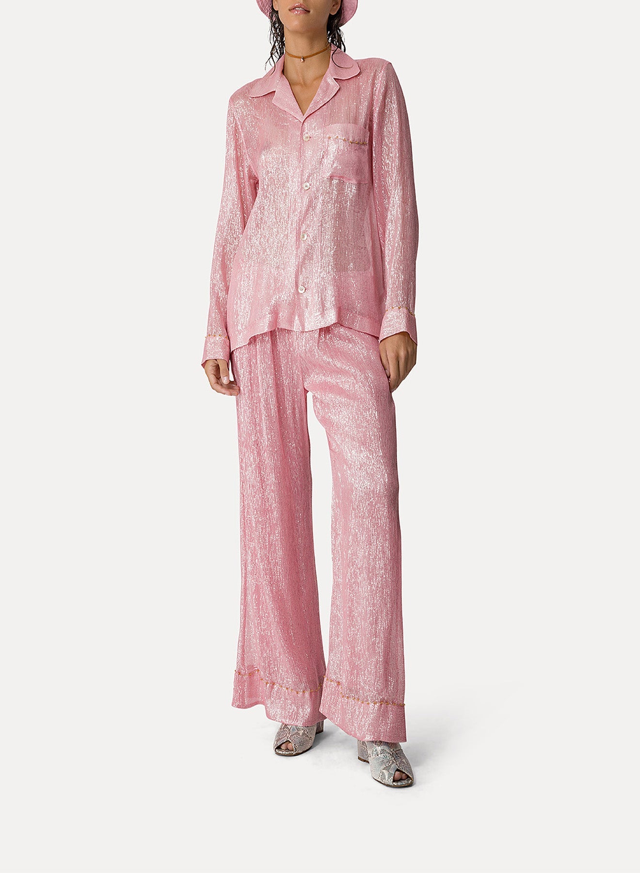 Silk pyjama trousers - Light Rose