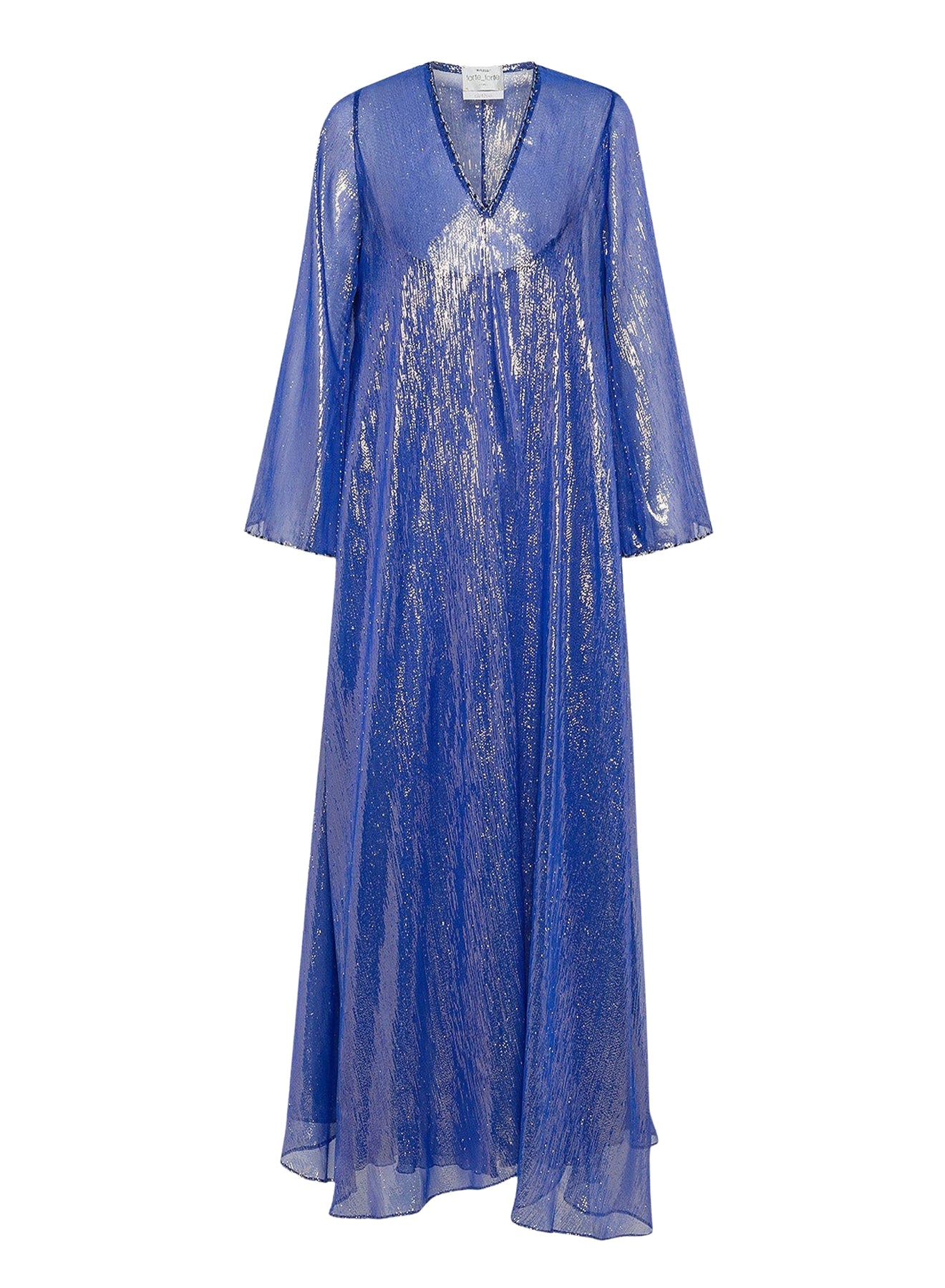 Dress with shiny sheers in silk - Nuit