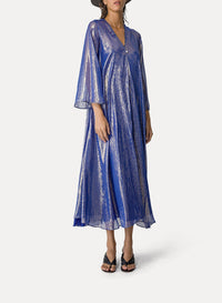 Dress with shiny sheers in silk - Nuit