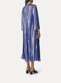 Dress with shiny sheers in silk - Nuit