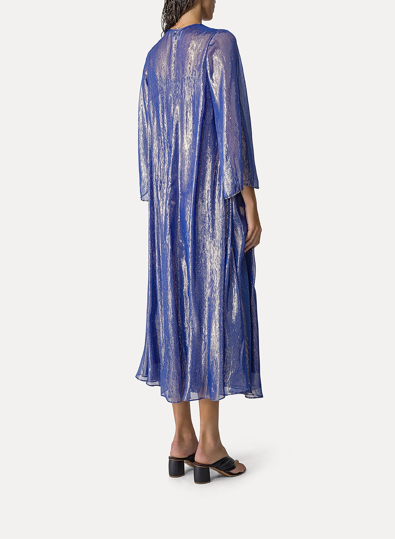Dress with shiny sheers in silk - Nuit