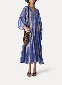 Dress with shiny sheers in silk - Nuit