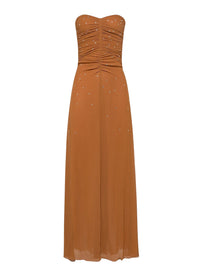 Robe bustier en soie - Bronze