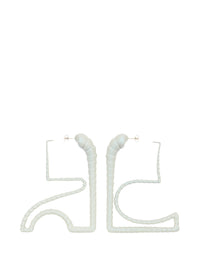2pcs RELIQUAT 190€ / Boucles d'oreilles moyennes AC logo shell en laiton - Mother of pearl
