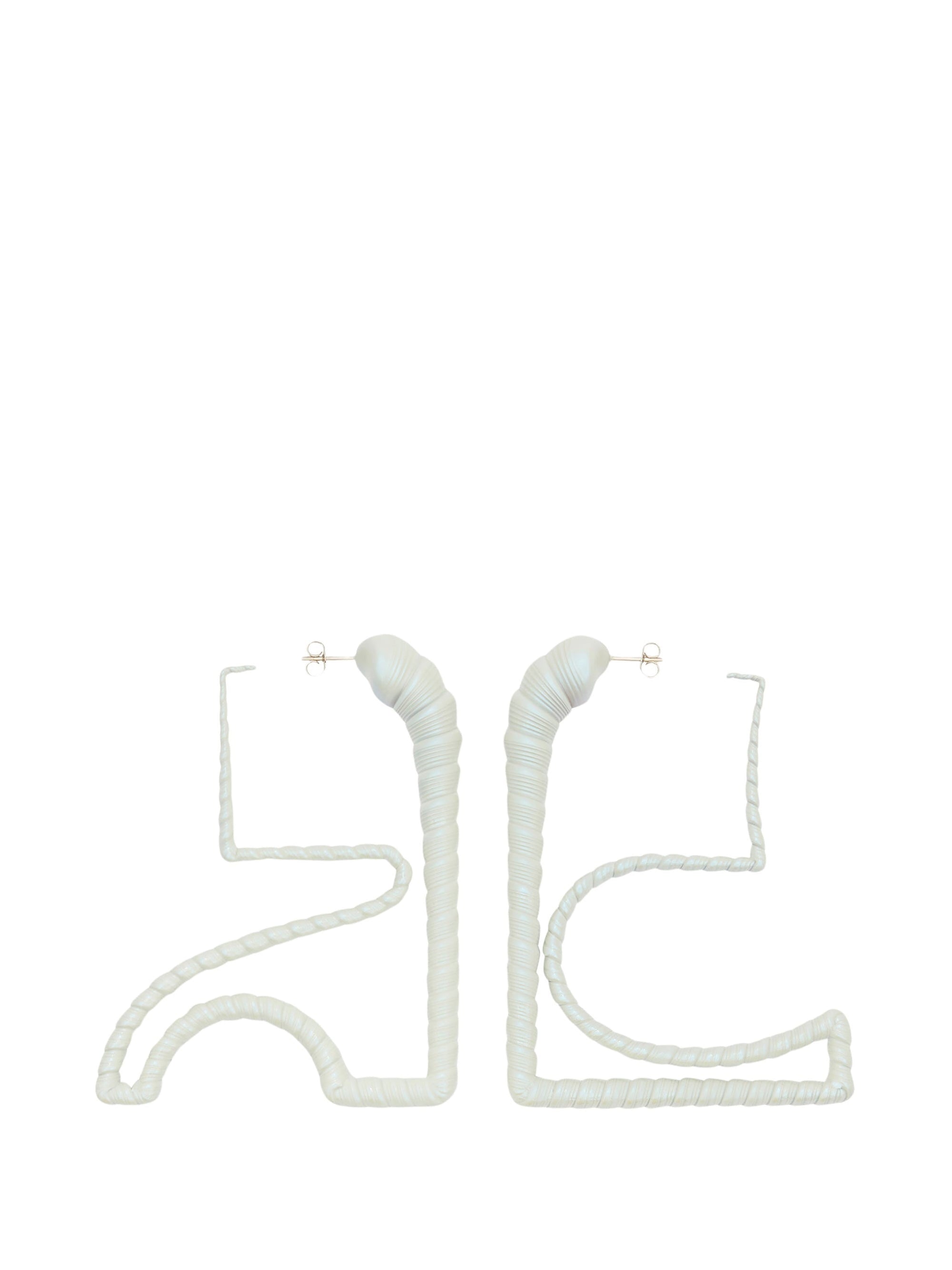 2pcs RELIQUAT 190€ / Boucles d'oreilles moyennes AC logo shell en laiton - Mother of pearl